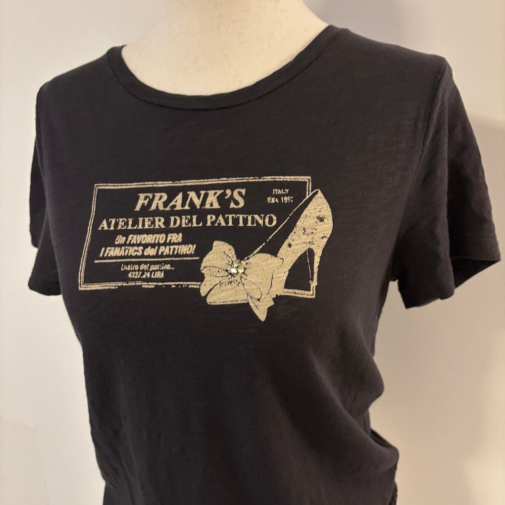 J.Crew Frank's Atelier Del Pattino Black T shirt Small 100% Cotton - Picture 2 of 8